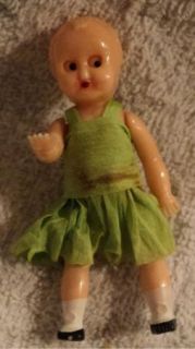 Miniature Baby Doll Hard Plastic Moving Arms Legs Eyes