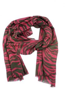Kashmere New Pink Zebra Print Cashmere Wrap One Size BHFO