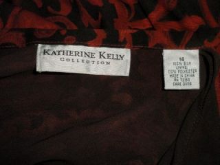 Katherine Kelly Long Maxi Silk Artsy Flared Lined Skirt Career Dress