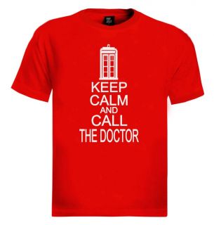 Keep Calm and Call The Doctor T Shirt Who Cult TV Series Funny Cool