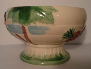 Vintage Hawaiian Orchids of Hawaii Tiki Ceramic Bowl Hula Girls Made