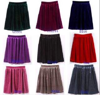 High Elastic Waist Women Vintage Pleated Velvet Mini Pompon Short