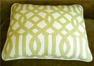 Kelly Wearstler Linen Fabric Imperial Trellis Custom Designer Pillow 1