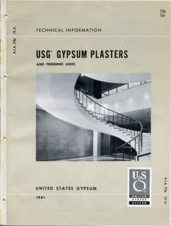 USG United States Gypsum Plasters Vermiculite Catalog