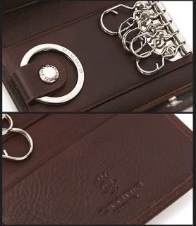 Mens & Womens Genuine Leather Key Chain Holder Case Wallet Black Brown