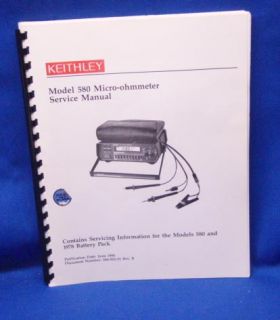 Keithley Model 580 Micro Ohmmeter Service Manual