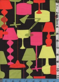 Fabric Miller Kellys Lamps Retro Lighting 50s 60s Pink