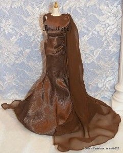 Barbie Doll & Friends SilkStone Gorgeous Brown Charmeuse Fashion Gown