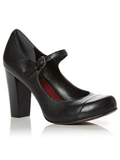 Bertie Aranda Mary Jane Block Heel Shoes Black   