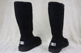 UGG Australia Kenly Womens Black Tall Suede Boots Side Zip Size 5