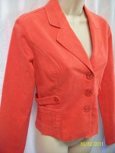 Kensie Girl Cotton Stretch Coral Jacket Blazer M