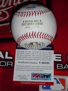 Quintin Berry Signed 2012 World Series Baseball Detroit Tigers PSA DNA
