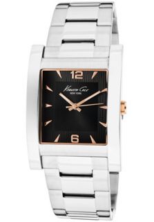 Kenneth Cole Watch KC9144 Mens Black Dial Rose Gold Tone Accents