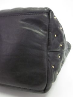 Badgley Mischka Black Leather Kelly Handbag $595