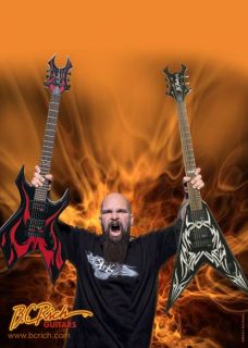 Signed Autographed Slayer Kerry King Rich Metal Flying V Guitar Mint