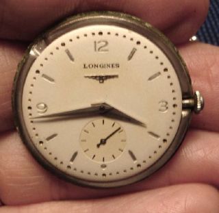 Longines 10K GF Wristwatch 17J 2ND Hand Dial Works Kesten Band