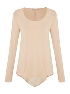 Label Lab Long sleeve chiffon mix top Oyster   