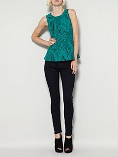 Therapy Bonded lace peplum top Green   