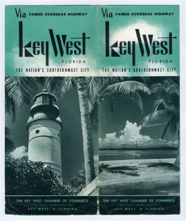 Key West Florida Brochure Map 1950s Nations Southernmost Point