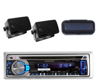 New Kenwood Marine CD Radio iPod iPhone Receiver 2 Black Box Speakers