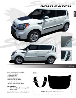 For Kia Soul Graphics Kit Decals EE 1711 Trim Emblems 2012 2013