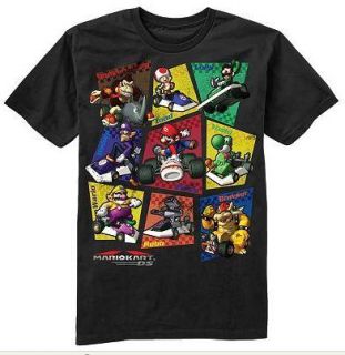 Mario Kart DS s s Shirt Tee Black 8 10 12 14 16 18 20