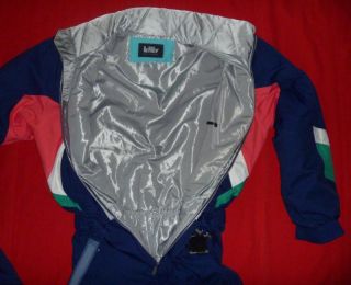 Killy Ski Suit One Piece Mens 40 Blue Neon France Insulated Waterproof