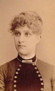 Woman Frizzy Bangs Metal Buttons by Kilgore Belfast Maine 1880s