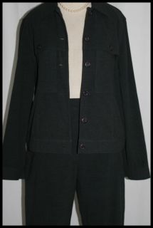 Stretch Jacket Pant Suit Kim Rogers Charcoal Gray 8