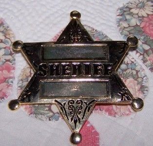 New Metal Toy Sheriff Badge with Pin Back Looks Authentic Gold Color 2