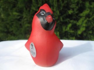 Art Glass Bird Gorgeous Red Cardinal Hand Painted by M Kibbe