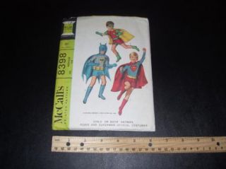 1966 McCalls Batman Superman Kids Costume Pattern Kit
