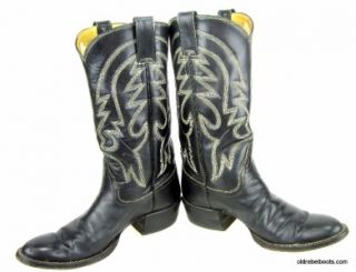 RARE Vtg Kimmel Rock N Roll Custom Black Calf Cowboy Boots Commanche