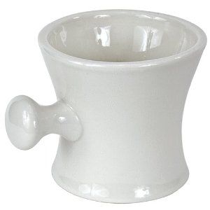 Kingsley White Ceramic Shave Mug with Handle Shaving