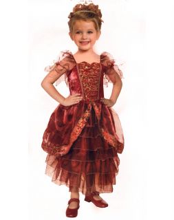Crimson Princess Costume Red Gold Queen Girl Child New