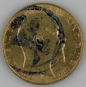 1906 King Edward VII Genuine 22K Gold Sovereign Uncirculated