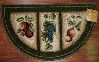 2x3 Slice Wedge Kitchen Rug Mat Green Washable Mats Rugs Fruit Grapes