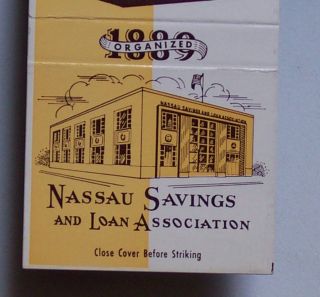 1960s Nassau Bank Glen Cove Matchbook Brooklyn NY MB