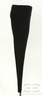 Donna Karan Black Knit Ribbed Trim Leggings Size Large