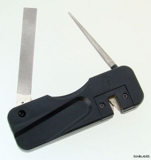 Knives of Alaska Knife Sharpener Diamond 3 Way New Sheath Box Portable