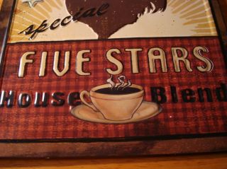 COFFEE Cafe Shop Country Kitchen Decor Embossed Wall Plaque Sign NEW