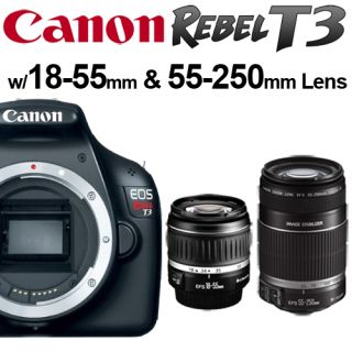 Canon Rebel T3 1100D Digital SLR Camera 18 55 Is II 55 250 Is Lens USA