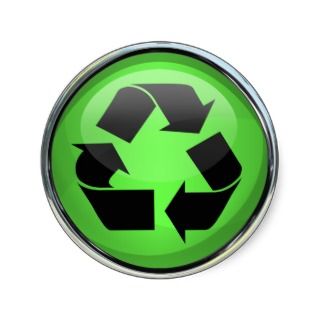 Recycle Logo in Glass & Chrome Sticker