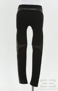 Helmut Lang Black Knit Leather Leggings Size 2