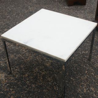 24 Florence Knoll End Table Calacatta Marble Top