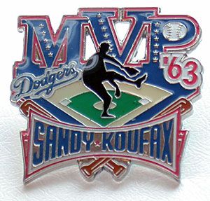 Sandy Koufax 1963 MVP Collectors Pin