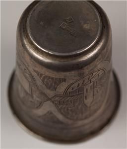Silver Cup Beaker Gilded Engraved 84 Cossack Kozak USA 1889 Old