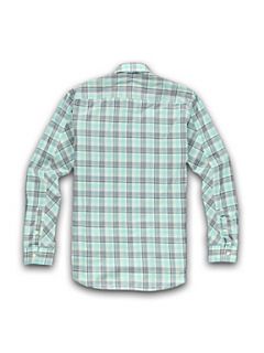 Racing Green Long sleeve aqua check shirt Aqua   