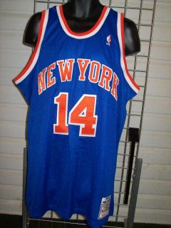 New York Knicks Anthony Mason Blue Mitchell Ness Basketball Jersey Sz