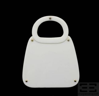 Koret White Bakelite Hard Case Snap Handle Handbag